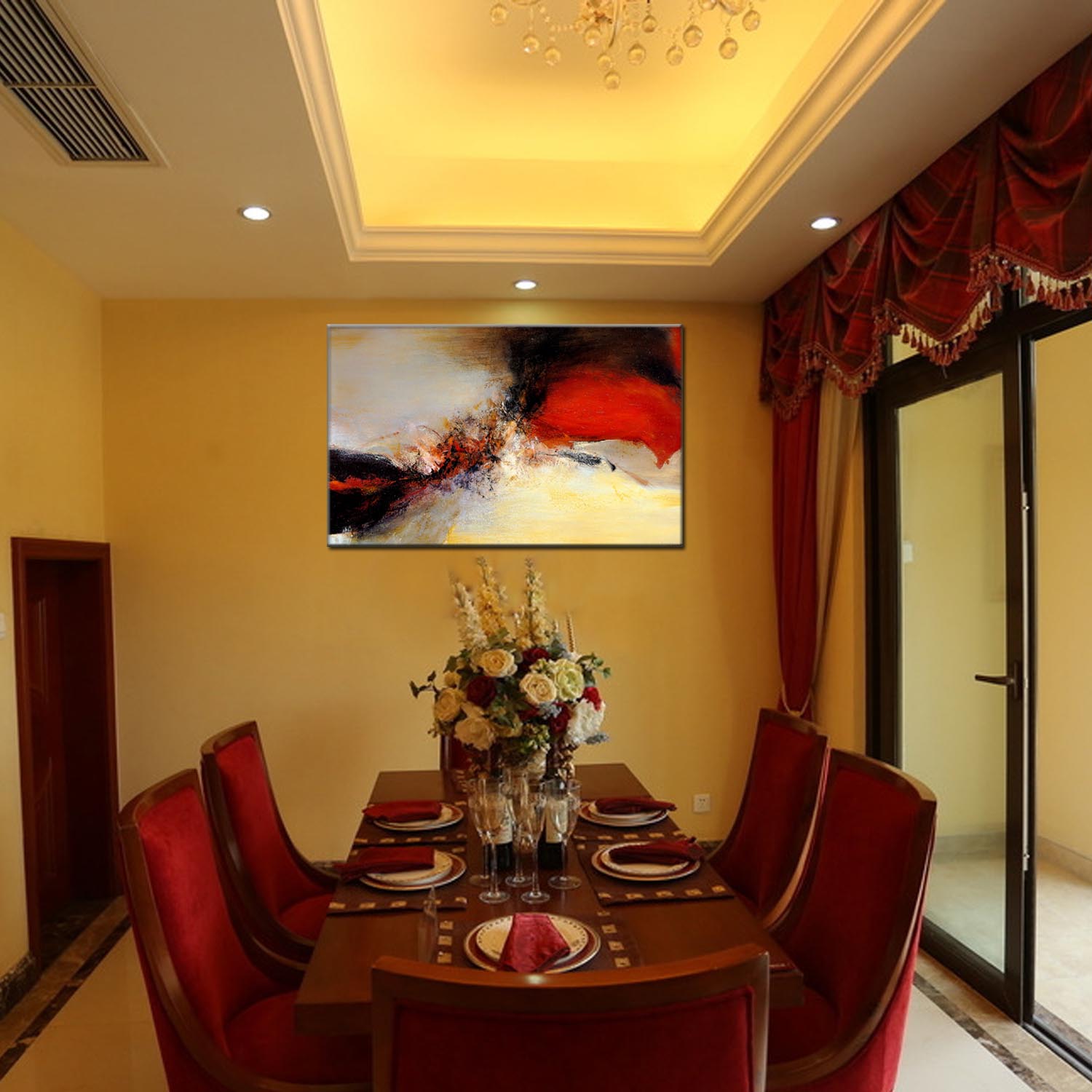 客厅餐厅装饰画宾馆酒店民宿工程油画配画无框画可定制规格加外框