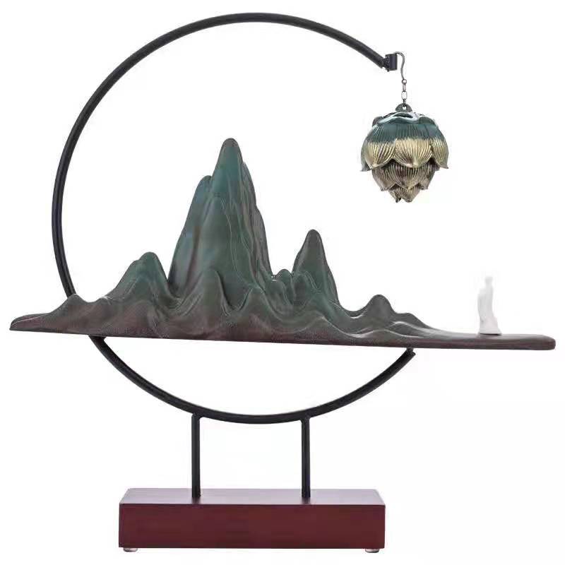 2021芸亭工艺湖光山色香炉摆件礼盒安全包装倒流香1小时盘香