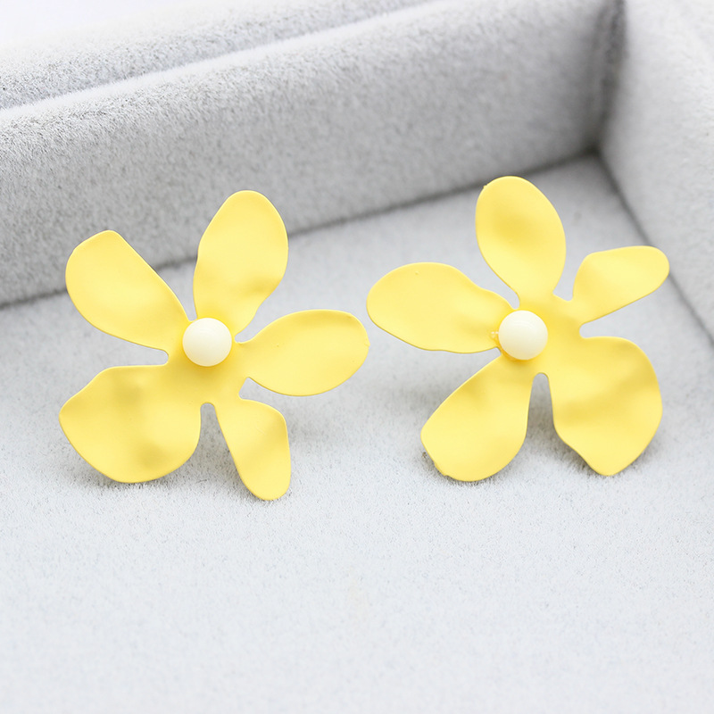 s925银针韩国东大门耳饰简约清新耳钉春夏新款甜美少女心花朵耳环