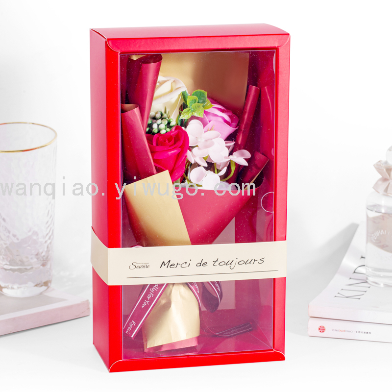 母亲节520七夕情人节玫瑰香皂花仿真永生花玫瑰礼盒装饰工艺