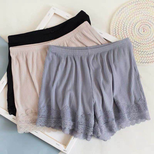 Japanese Spring and Summer New Women‘s Lace Safety Pants Women‘s Anti-Exposure Outerwear Three-Point Threaded Cotton Safety Shorts Wholesale