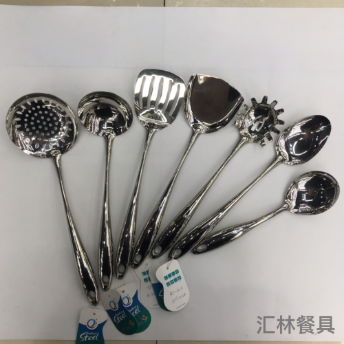 201 stainless steel kitchenware s-type hollow handle porridge colander spatula long tongue short rice spoon customizable logo