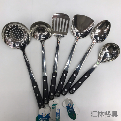 201 stainless steel kitchenware three nails black pearl porridge colander spatula long tongue short rice spoon customizable logo