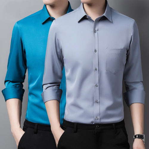 men‘s shirt long-sleeved shirt men‘s autumn and winter business men‘s elastic anti-wrinkle non-ironing business wear tooling
