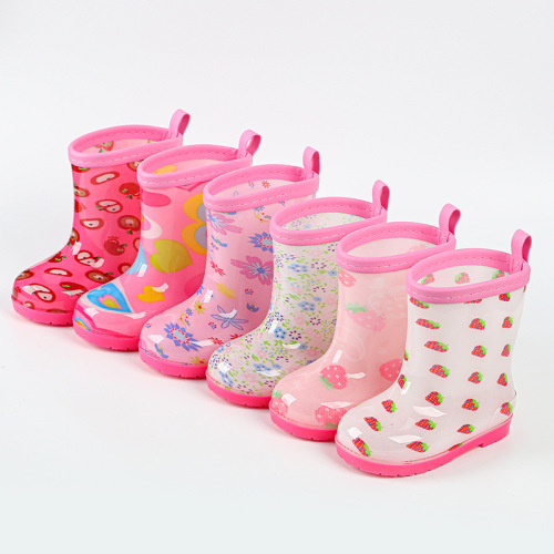 Crystal Stylish Korean Style Children‘s Rain Boots Girls‘ Cute Baby Rain Boots Anti-Slip Rain Boots Rubber Shoes Export Spot