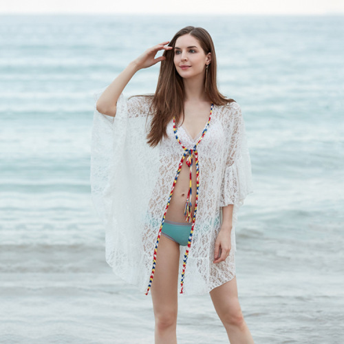 Lace Hand Hook Cardigan Coat Seaside Beach shawl Manufacturers Straight AliExpress Amazon 