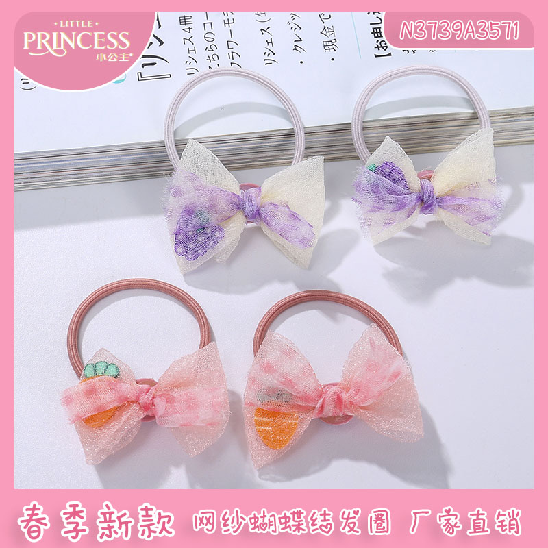 儿童发夹小女孩发卡彩色蝴蝶结发绳甜美发圈百搭多色头绳发饰头饰