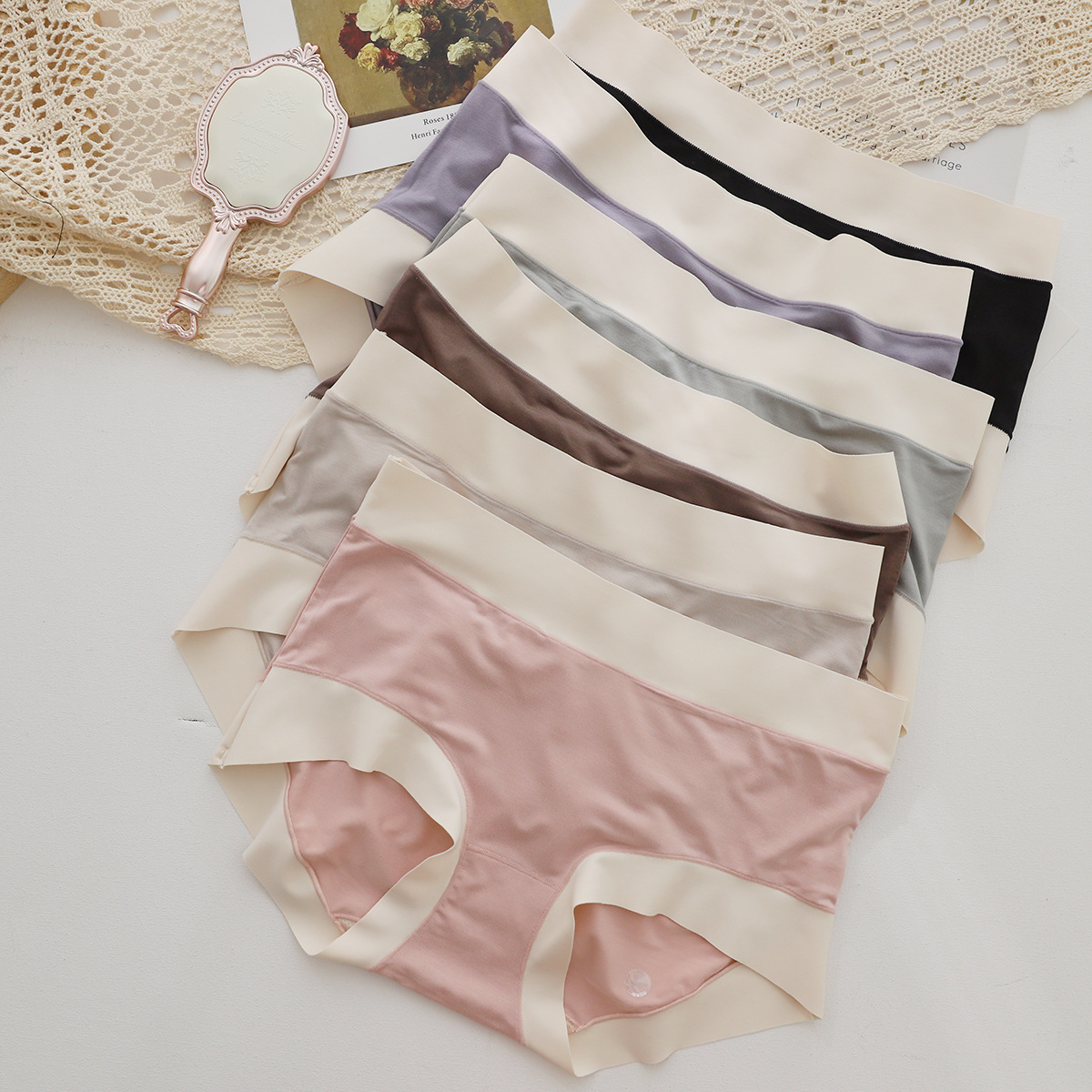 N630莫代尔中高腰女士内裤 新加春天的色