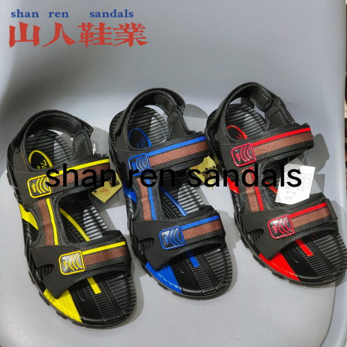 men‘s beach sandals color ribbon shoes pu beach sandals with polyurethane sole