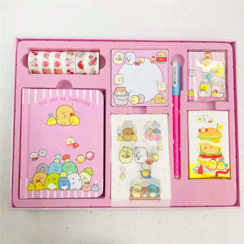 small fresh journal set gift box pink cute stationery box blind box note and paper tape notebook gift box