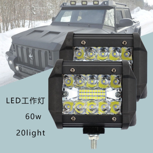 Exclusive for Cross-Border Direct Sales Vehicle Working Light Led4-Inch 60w20 Lamp Work Light off-Road Vehicle Modification and Overhaul Spotlight