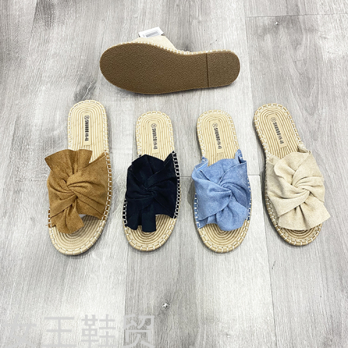Bow Soft Bottom Sandals Foreign Trade Spot slippers Lightweight Breathable Women‘s Shoes Summer Flat Shoes 