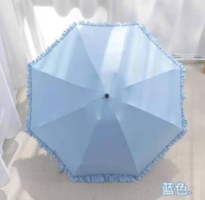 Lace Ultra-Light Five-Fold Umbrella Girl Pocket Rain Or Shine Dual-Use Umbrella Folding Sun Protection UV Protection Ultra-Light Sun Umbrella