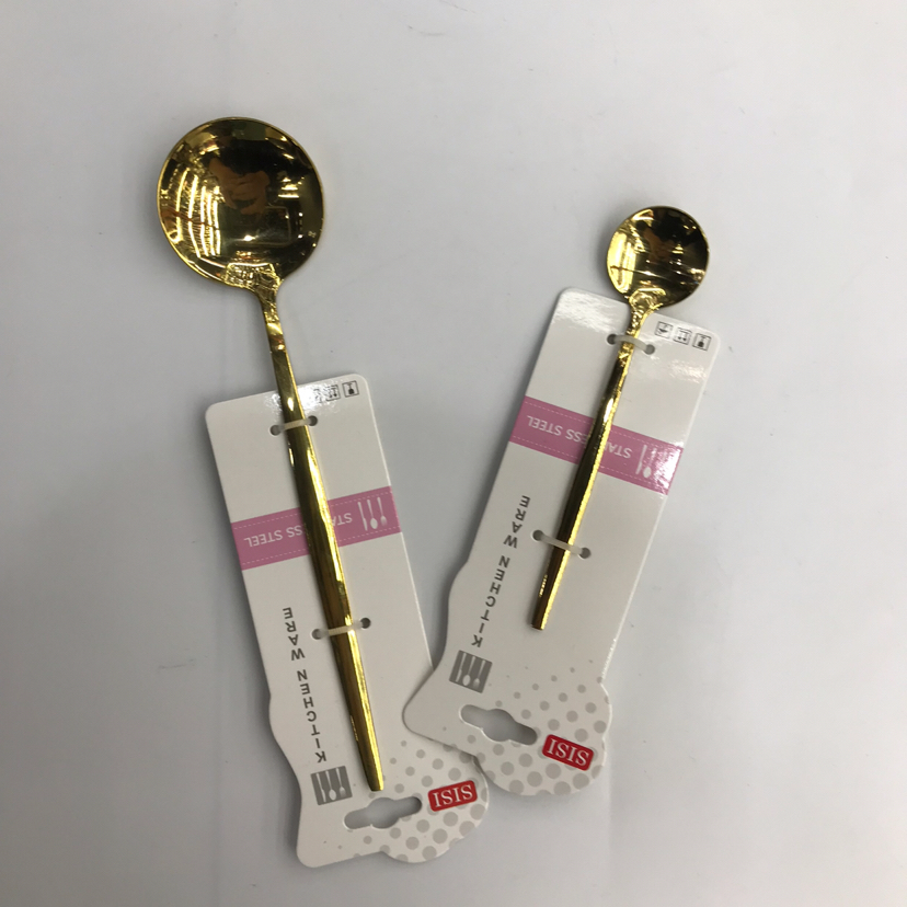 不锈钢西餐具镀钛金平年葡萄牙刀叉勺子酒店插纸卡可定制详情4