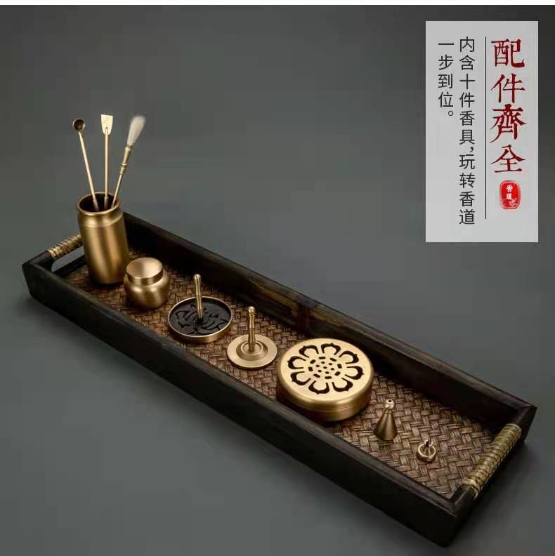 2021芸亭工艺香纂礼盒套装抖音同款香炉香道六件套香粉景泰蓝