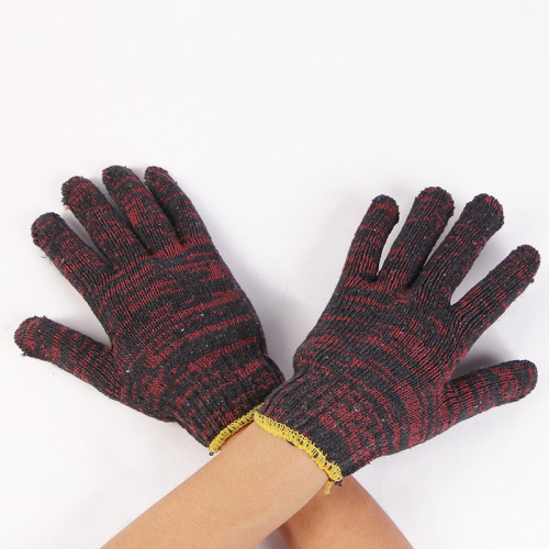 wholesale 600g labor gloves full cotton yarn material thick and durable protective gloves red flower gloves