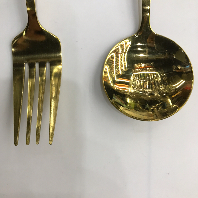不锈钢西餐具镀钛金平年葡萄牙刀叉勺子酒店插纸卡可定制详情5