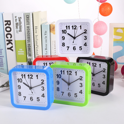 Factory Wholesale Square Candy Color Clock Fashion Personality and Creativity Alarm Clock Home Daily Necessities Student Gifts