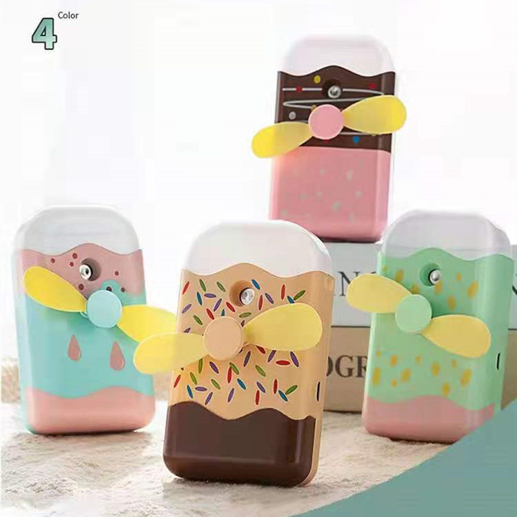 电商新款迷你雪糕喷雾补水仪风扇台式手持加湿USB充电小风扇