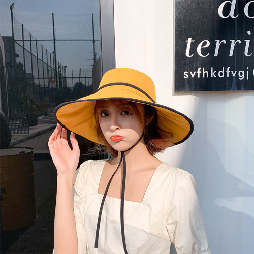 summer hat new korean style four seasons universal big brim women‘s casual fashion beach outdoor travel sports fisherman hat