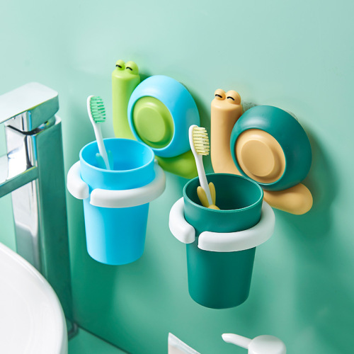 multifunctional storage tube bathroom wall-mounted seamless toothbrush cup holder toothpaste holder cosmetic storage box toiletries