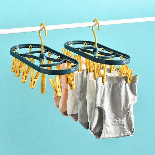 2890 plastic drying rack 12 clip windproof multifunctional dormitory household underwear drying rack student socks rack
