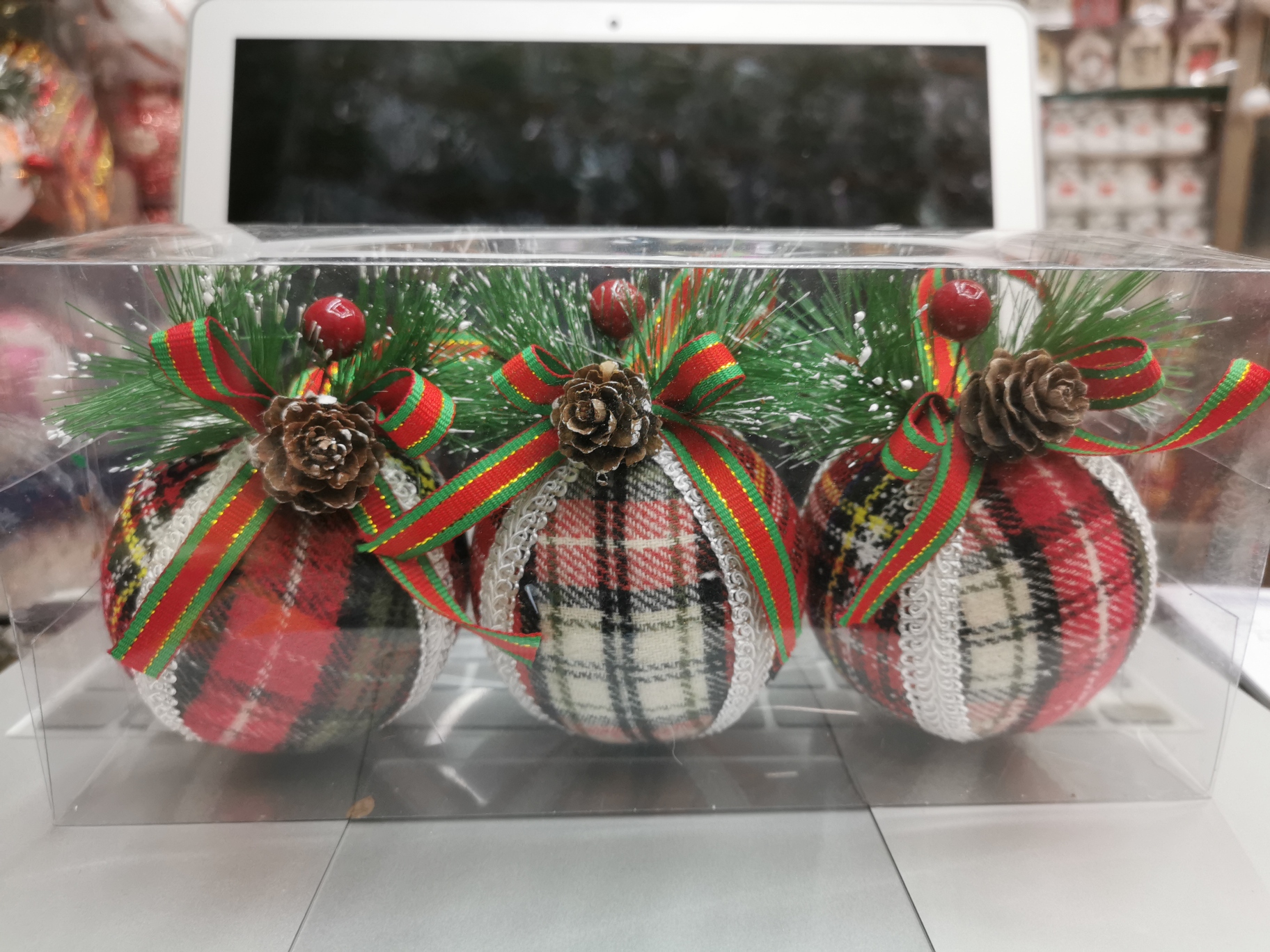 盈浩圣诞球装饰品 8cm盒装节日装饰球圣诞树装饰吊挂件 厂家直供