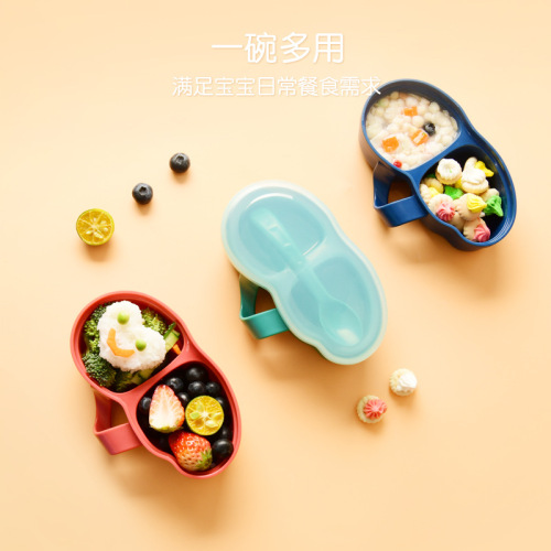 baby eating portable food supplement bowl going out baby plate puree grinding bowl complementary food spoon feeding tableware set