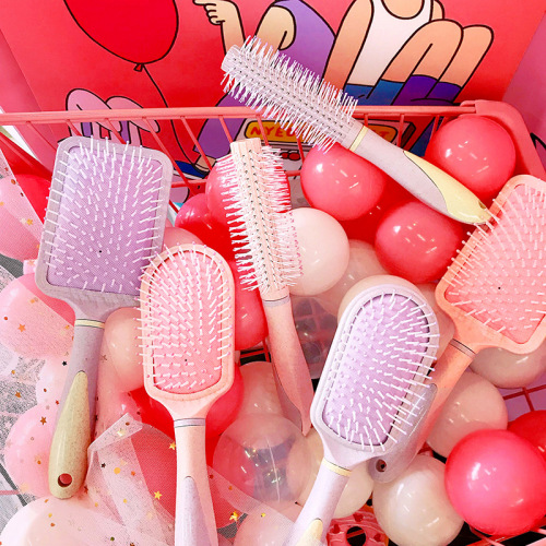 Cute Japanese and Korean Airbag Massage Comb Girl Pink Air Cushion Comb Anti-Static Long Hair Comb Hair Curling Comb Hair Comb 