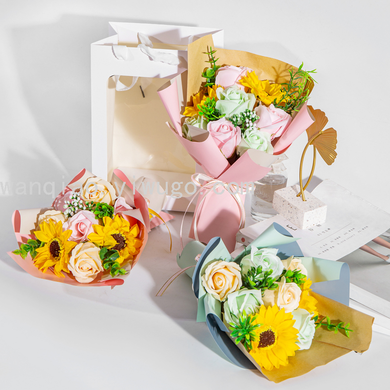 毕业季六一幼儿学校活动纪念向日葵玫瑰花香皂肥皂教师节礼物