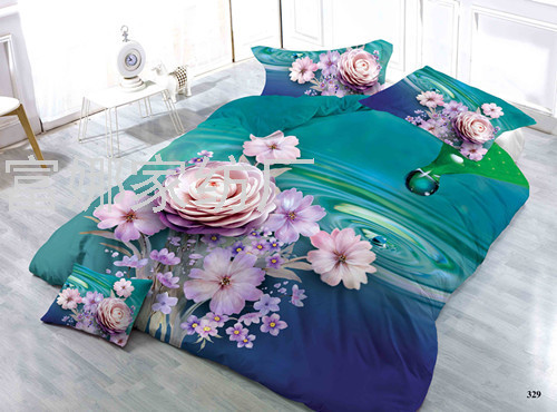 new 3d four-piece set three-dimensional landscape large flower pattern bedding set twill polyester cotton three-piece set factory direct sales