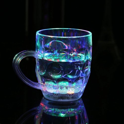 Spot Goods Luminescent Beer Cup Induction Luminescent Beer Cup Colorful Led Cup Bright Colorful Flash Water Cup When Exposed to Water
