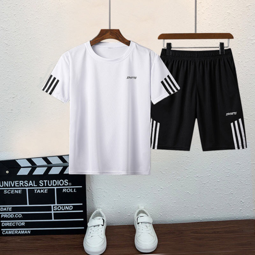 Summer 2021 Boys and Girls Sports Short Sleeve Suit Middle and Big Children Quick Drying Clothes Children‘s Summer Clothing Boys Football Basketball Wear