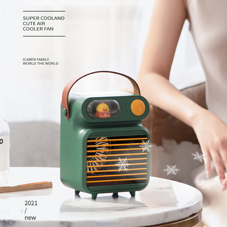 萌宠迷你小空调制冷小风扇USB喷雾宿舍家用办公室小型降温神器