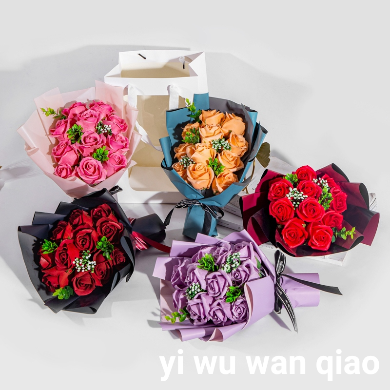 520七夕情人圣诞节装饰工艺结婚礼盒礼品香皂玫瑰肥皂仿真花