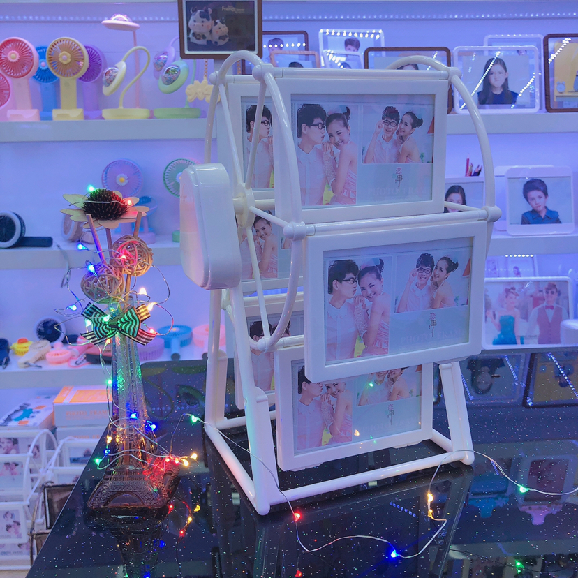 浩涛相框HT8888平面白色摩天轮5寸6框（音乐）