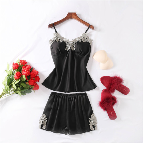 Wholesale Sexy Suspender Shorts Suit Summer Comfortable Cool Pajamas Home Wear Sling Pajamas for Women