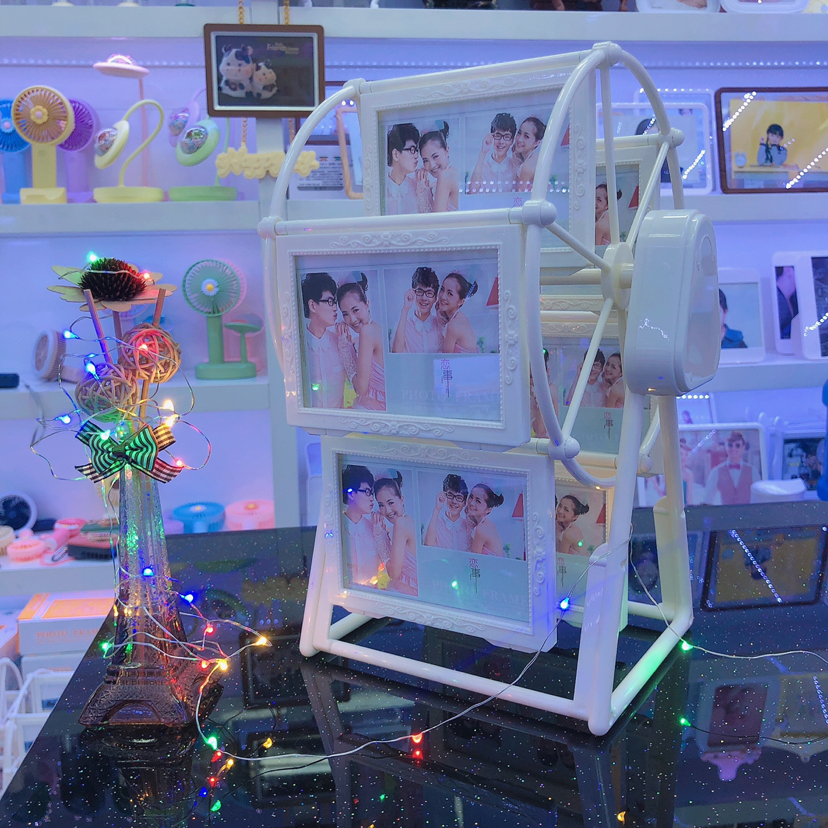 浩涛相框HT9999花纹白色摩天轮5寸6框（音乐）