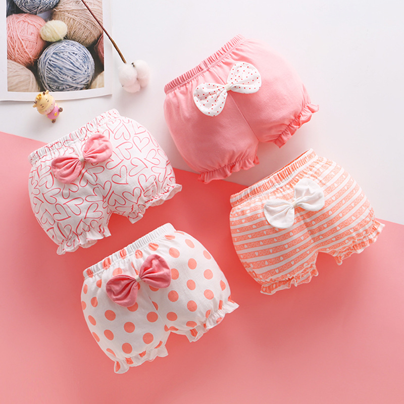 宝宝内裤女纯棉女童短裤夏不夹屁屁婴儿面包裤三角1-3岁儿童平角