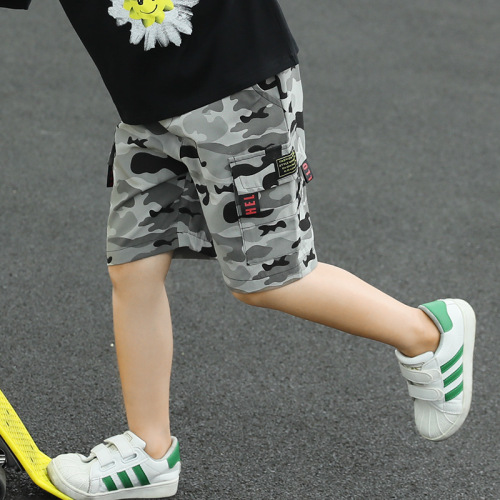 boys‘ shorts outer wear summer camouflage middle pants children‘s loose medium and big children boys‘ thin fifth pants pants summer