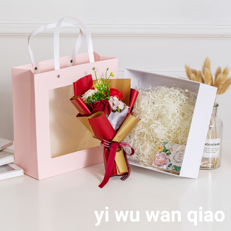 节日玫瑰礼盒婚庆伴手礼香皂肥皂花情人教师节工艺礼品LED灯贺卡