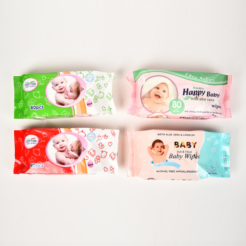english version export 80 pieces baby cleansing wipes ladies‘ lazy makeup remover wipes cleansing and hydrating moisturizing tissue