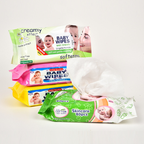 English Version Export 80 Pcs Baby Cleansing Wipe Ladies‘ Lazy Makeup Remover Wet Tissue Cleansing， Hydrating and Moisturizing Tissue