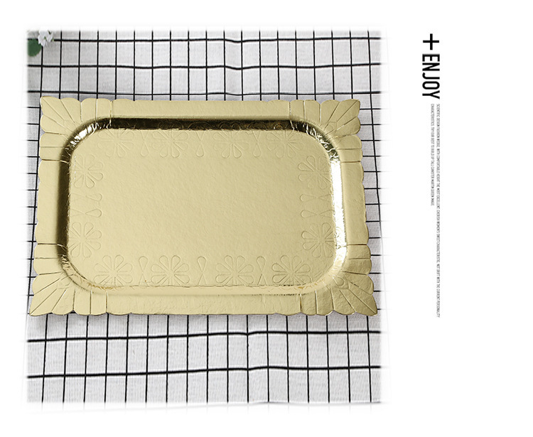 厂家批发定制一次性蛇皮花纹花边成型纸盘 蛋糕盘 纸托盘蛋糕餐具详情10