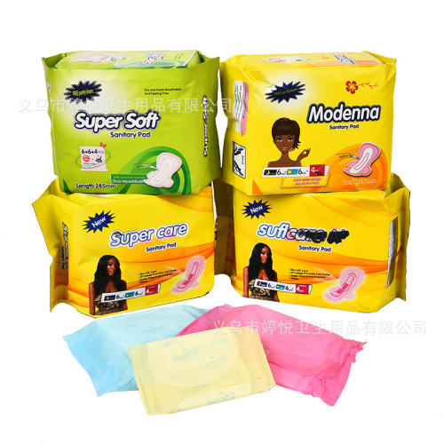 OEM Factory OEM Super Export West African Market 6+6+4 Sanitary Napkin 285mm Sanitary Pads Package