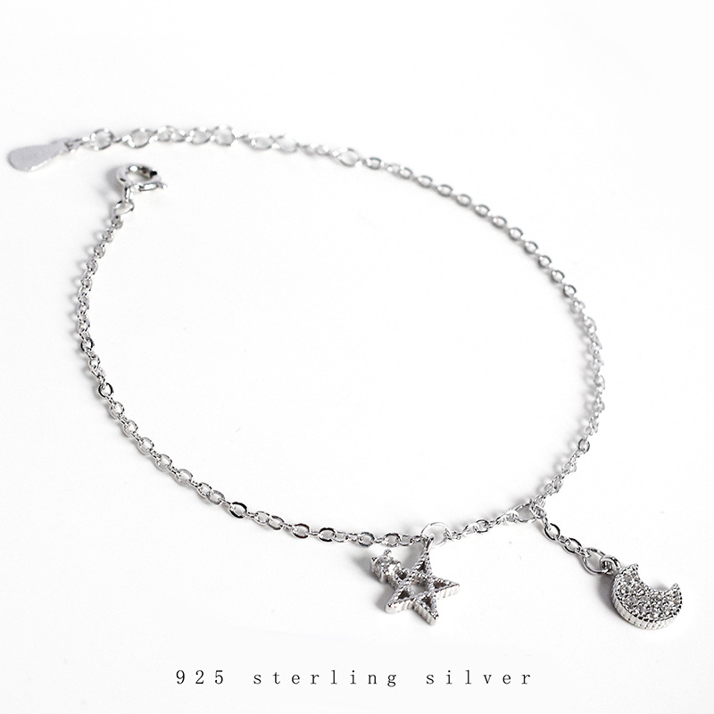 s925纯银精致星月流苏手链女ins小众设计时尚简约冷淡风文艺手饰