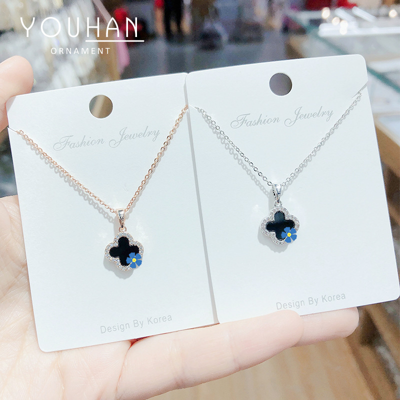 四叶草项链女锁骨链网红简约气质玫瑰金项链大牌同款项链女饰品