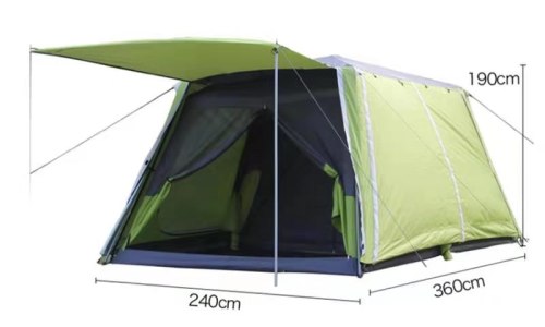 Automatic Two-Room Anti-Rainstorm Multi-Person Double-Layer Camping Tent 5-8 People 300.00G-Room Outdoor Tent 