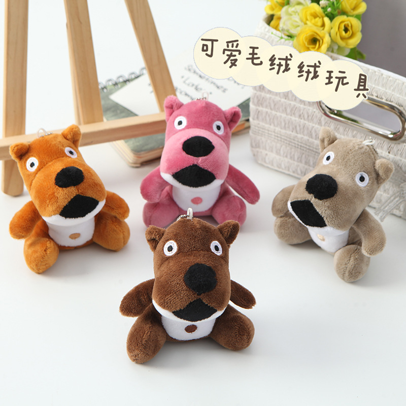 坐熊大嘴熊毛绒挂件创意大嘴巴熊公仔钥匙扣毛绒玩偶礼物