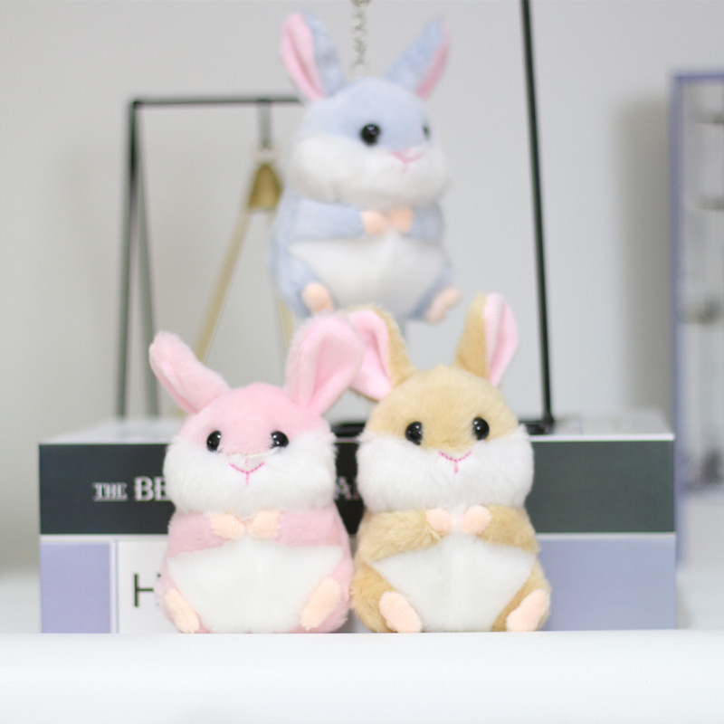 可爱小兔子挂件钥匙扣毛绒仓鼠小挂件老鼠包包饰品背包挂饰送女生